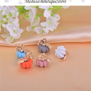 5pcs Pumpkin Charms, Color Alloy Pumpkin Pendant, Charms Pendant, DIY Bracelet Necklace Earring Jewelry Findings Craft