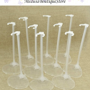 10PCS Doll Stand Display Holder,Transparent Doll Stand Support, for 9 to 12 inches dolls ,Figure Stand Toy Doll Accessories