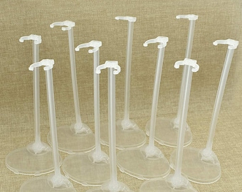 10PCS Doll Stand Display Holder,Transparent Doll Stand Support, for 9 to 12 inches dolls ,Figure Stand Toy Doll Accessories