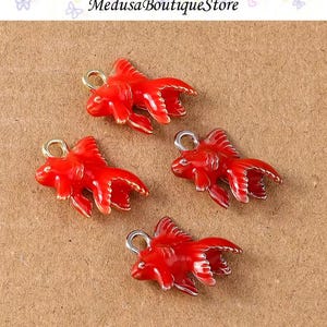5pcs Goldfish Alloy Charms, Fish Pendant, DIY Jewelry Accessories For Bracelet Necklace Earring