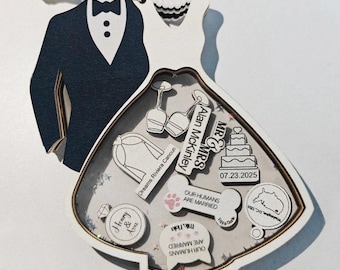 Personalized Wedding Ornament, Bride and Groom Shaker, Bridal Shower Gift