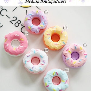 5Pcs Donut Charms, Cute Donut Pendant, DIY Jewelry Accessories,Bracelet Necklace Earring Jewelry Findings Craft Supplies