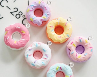 5Pcs Donut Charms, Cute Donut Pendant, DIY Jewelry Accessories,Bracelet Necklace Earring Jewelry Findings Craft Supplies