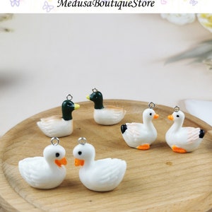 5pcs Cute Animal Charms, Goose, Duck Pendant Charms, DIY Jewelry Accessories