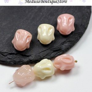 10 pcs Perles Lapin, Pendentif Perles Lapin Mignon, Accessoires Bijoux DIY Pour Bracelet Collier Boucle D&#39;oreille Bijoux