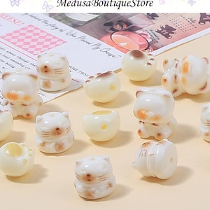 10pcs Cute Cat Beads, Cat Paw Beads Pendant, DIY Bracelet Necklace Earring Jewelry Findings Craft