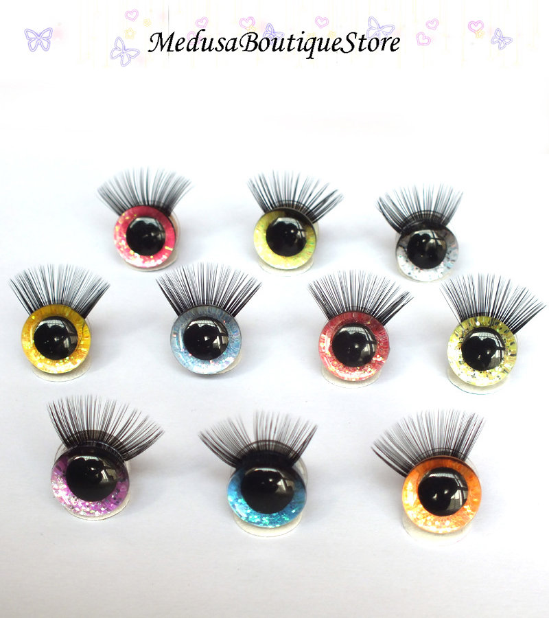 33mm Solid Color Basic Heart Felt Eyes With or Without Eyelashes