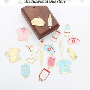 10pcs Medical Element Alloy Charms, Nurse Pendant, DIY Bracelet Necklace Earring Jewelry Findings Craft