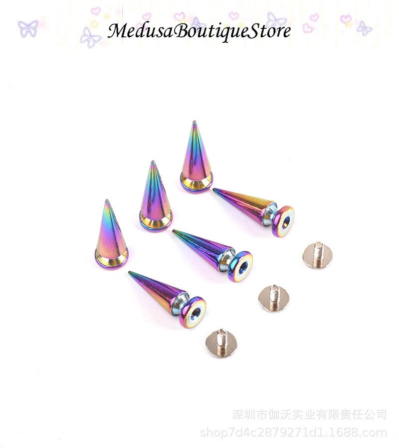 20pcs Gold Bullet Punk Spikes,leather Crafts Screw Punk Studs Cone