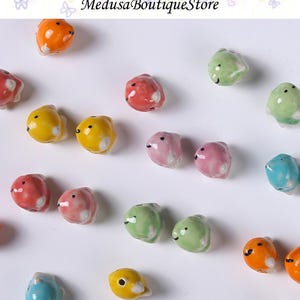 5pcs Fish Shape Ceramic Beads Charms, Fish Bead Pendant, Jewelry Accessories, Bracelet Necklace Earring Jewelry Findings Craft