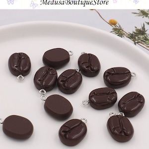 5pcs Coffee Bean Charms, Simulation Food Charms Pendant, DIY Bracelet Necklace Earring Jewelry Findings Craft