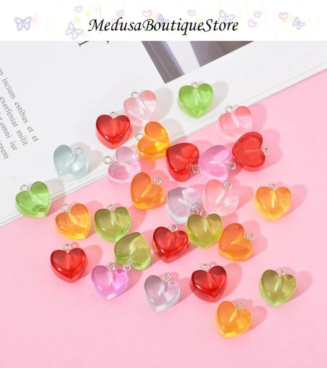 Heart In Heart Resin Pendant With Black Cord Necklace - Otium Designs's - Foto 2