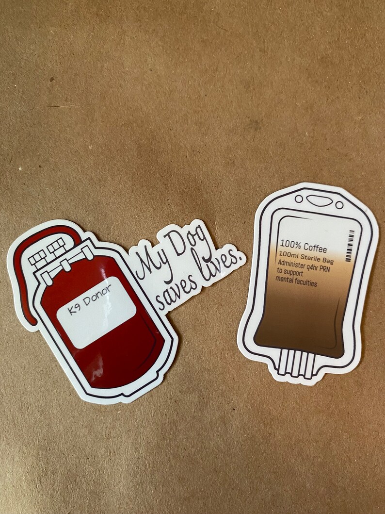 Blood Donor Dog Sticker | Blood Bag Sticker | Vet Med Dog Sticker - Etsy