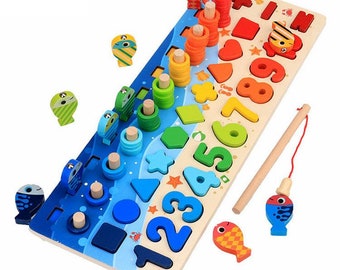BEST Christmas GIFT# Logarithmic board Montessori Educational wooden toy
