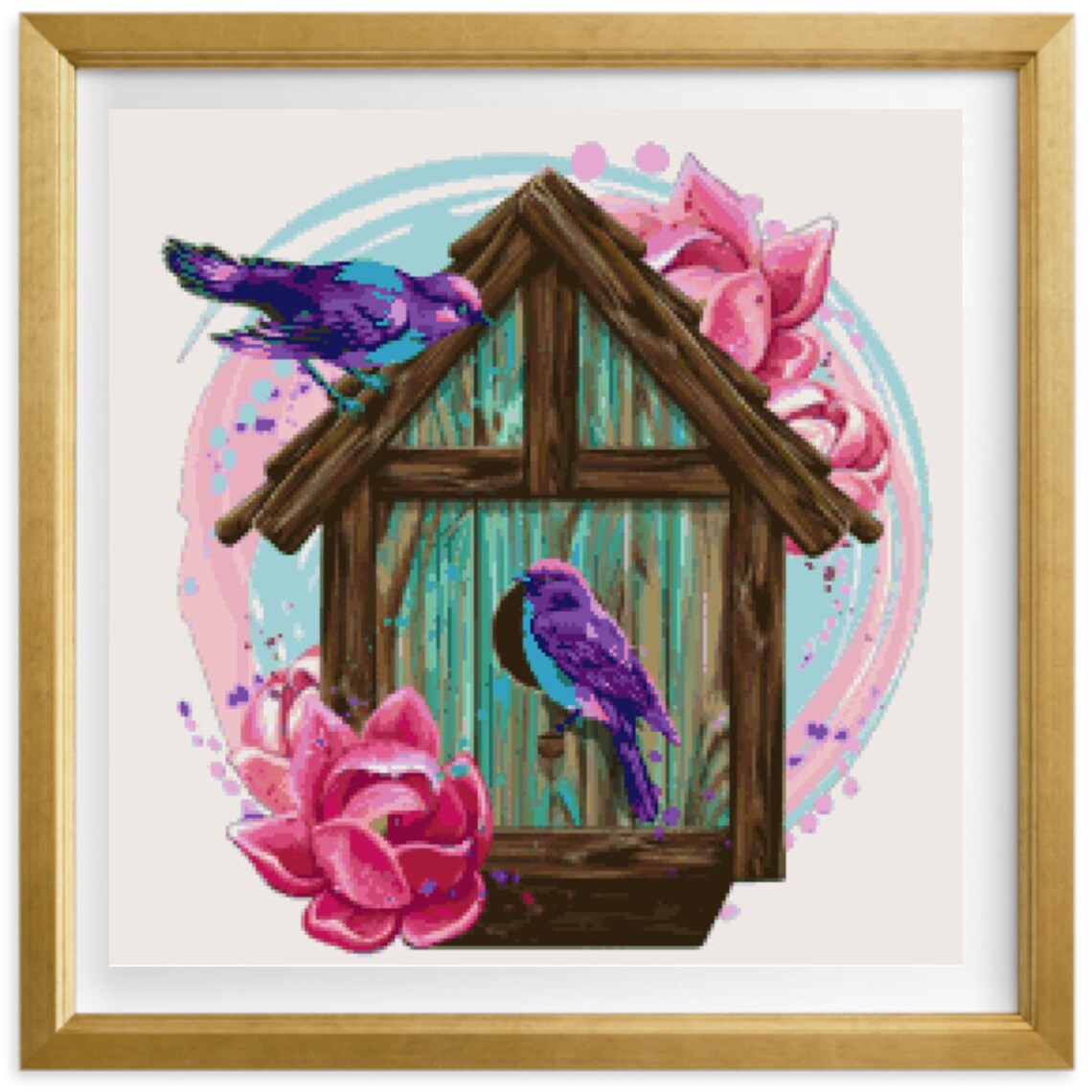 Bird House Cross Stitch Pattern DMC PDF - Etsy