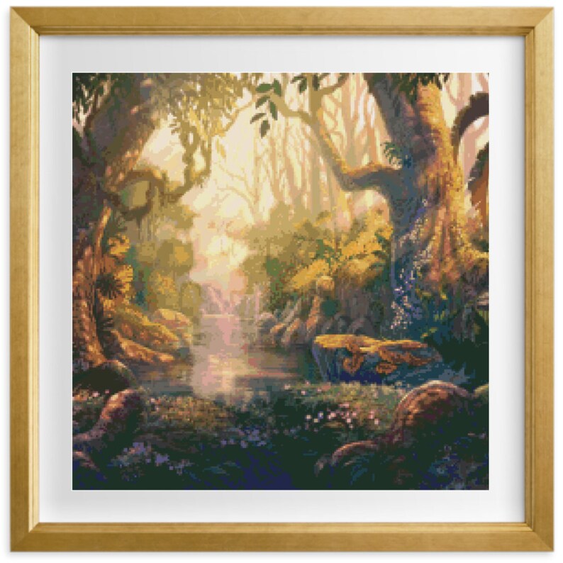Magic Forest Landscape Cross Stitch Pattern DMC PDF - Etsy