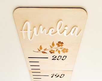 Height chart for kids, Growth chart, Wooden height ruler