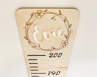 Height chart for kids, Growth chart, Wooden height ruler