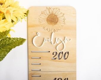 Height chart for kids, Growth chart, Wooden height ruler