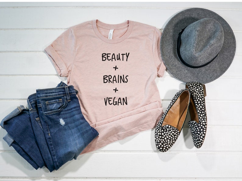 Womens Vegan Plant Based Herbivore Shirt Vegan Shirt Vegetarian Shirt Run on Veggies Shirt Beauty Brains Vegan Shirt