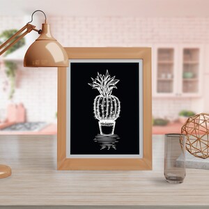 Kaktus Kunstdruck - Natur druckbare Wandkunst, weißer Hintergrund, DigitalDruck Kunst, Poster, Pflanze Wand-Dekor, Poster, moderne minimalistisch