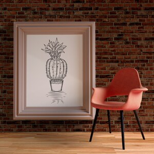 Kaktus Kunstdruck - Natur druckbare Wandkunst, weißer Hintergrund, DigitalDruck Kunst, Poster, Pflanze Wand-Dekor, Poster, moderne minimalistisch