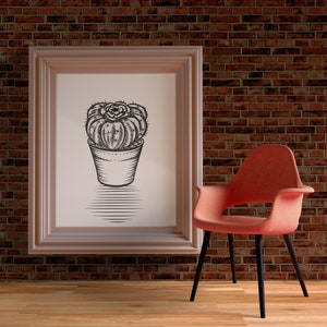 Kaktus Kunstdruck - Natur druckbare Wandkunst, weißer Hintergrund, DigitalDruck Kunst, Poster, Pflanze Wand-Dekor, Poster, moderne minimalistisch