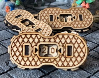 Lasergesneden houten HP Life Counter | Voor DnD en MTG
