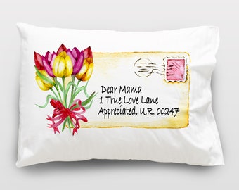 Dear Mama - Special Delivery - Letter of Love - Mother's Day Gift - Flowers - Satin Pillowcase - Microfiber Pillowcase - Gift for Mom - Ma