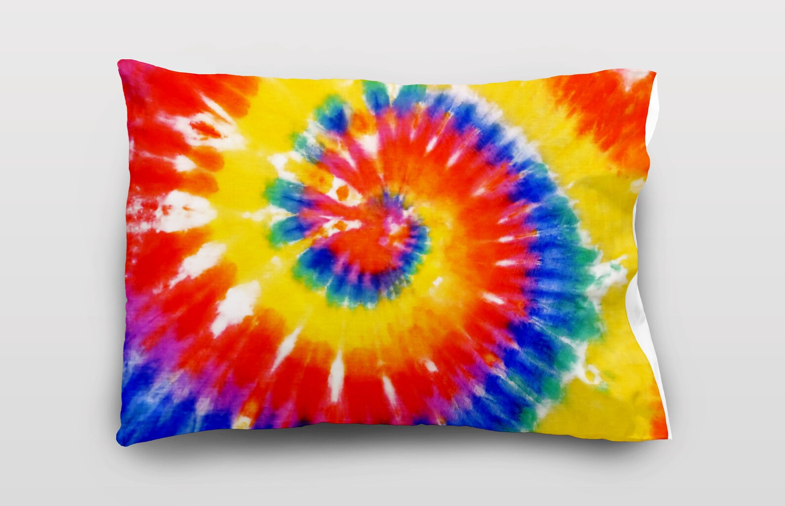 Great Unique Gift Tie Dye Pillow Case Satin Microfiber Rainbow Spiral