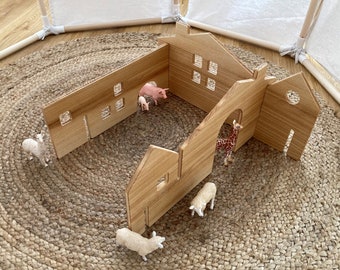 Steckspielhaus Esche geölt, Spielzeug aus Massiv-Holz