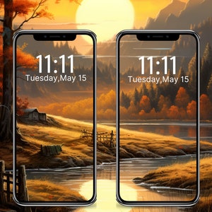 8 iPhone Lockscreen, Landscape Wallpaper Bundle, Set of Lockscreen for