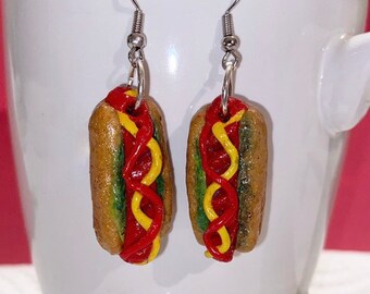 Burger and Hot Dog Earrings