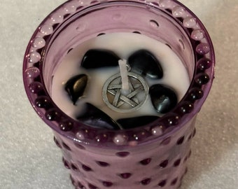 Magick Circle Candle Protection Candle Ritual Candle Crystal Candle