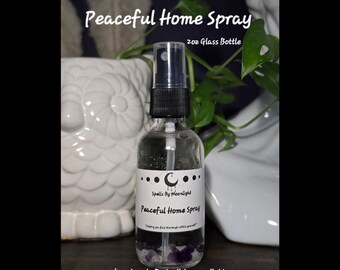 Peaceful Home Spray Crystal Infused Smudge Spray Cleansing Spray Protection Spray Intention Spray Aura Cleansing Spray Witchy Gift