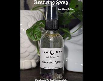 Cleansing Spray Crystal Infused Smudge Spray Protection Spray Intention Spray Witchy Gift