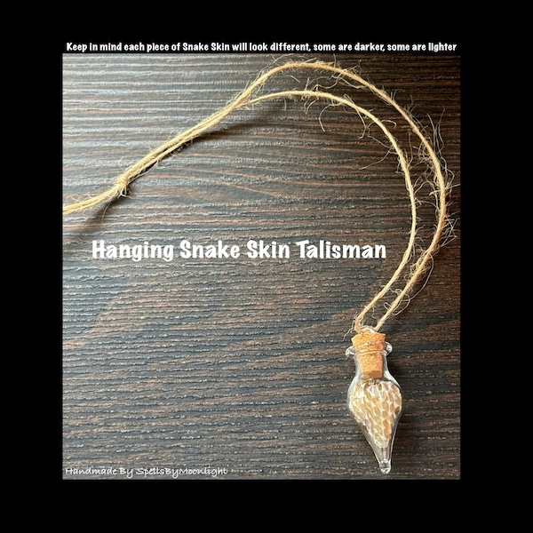 Snake Shed Talisman Hanging Talisman Good Luck Charm Protection Pendant Snake Skin Pendant