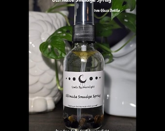 Ultimate Smudge Spray Cleansing Spray Protection Spray Intention Spray Crystal Infused Smudge Spray Witchy Gift