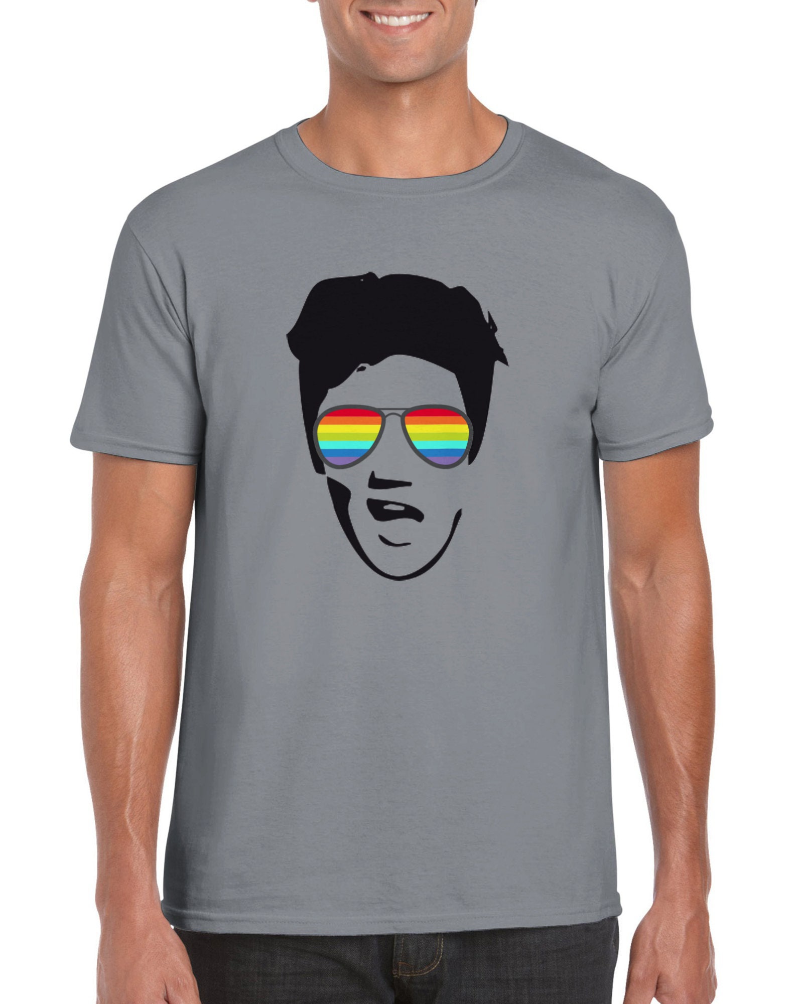 LGBTQ Rainbow Sunglasses LGBT Shirt Pride 2021 Unisex Crewneck T-shirt Elvis Tribute