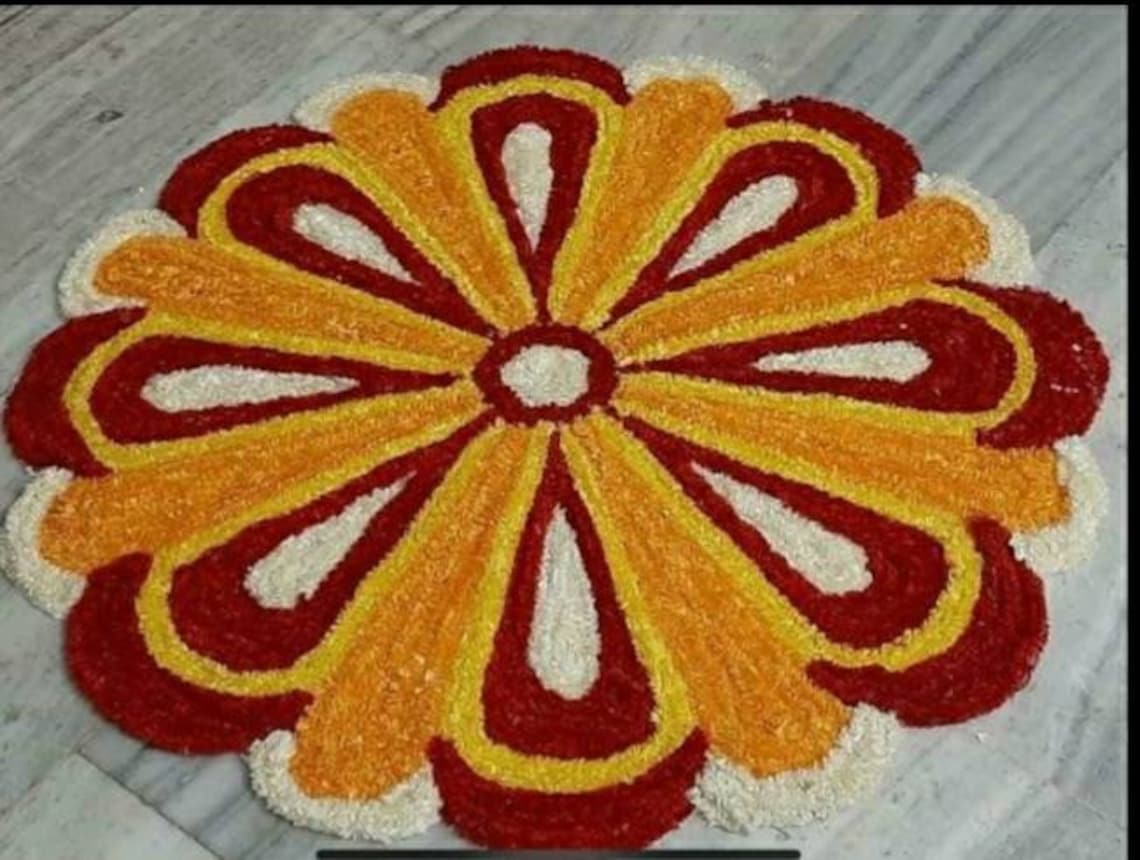Free shipping Rangoli mat weddingdécor Floral mat Vintage Etsy