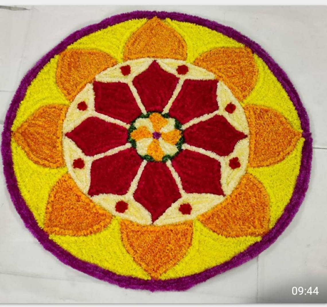 Free shipping Rangoli mat weddingdécor Floral mat Vintage Etsy