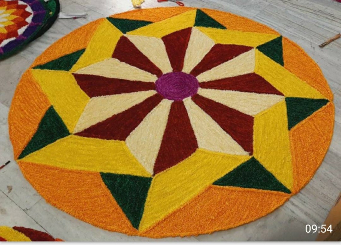 Free shipping Rangoli mat weddingdécor Floral mat Vintage Etsy