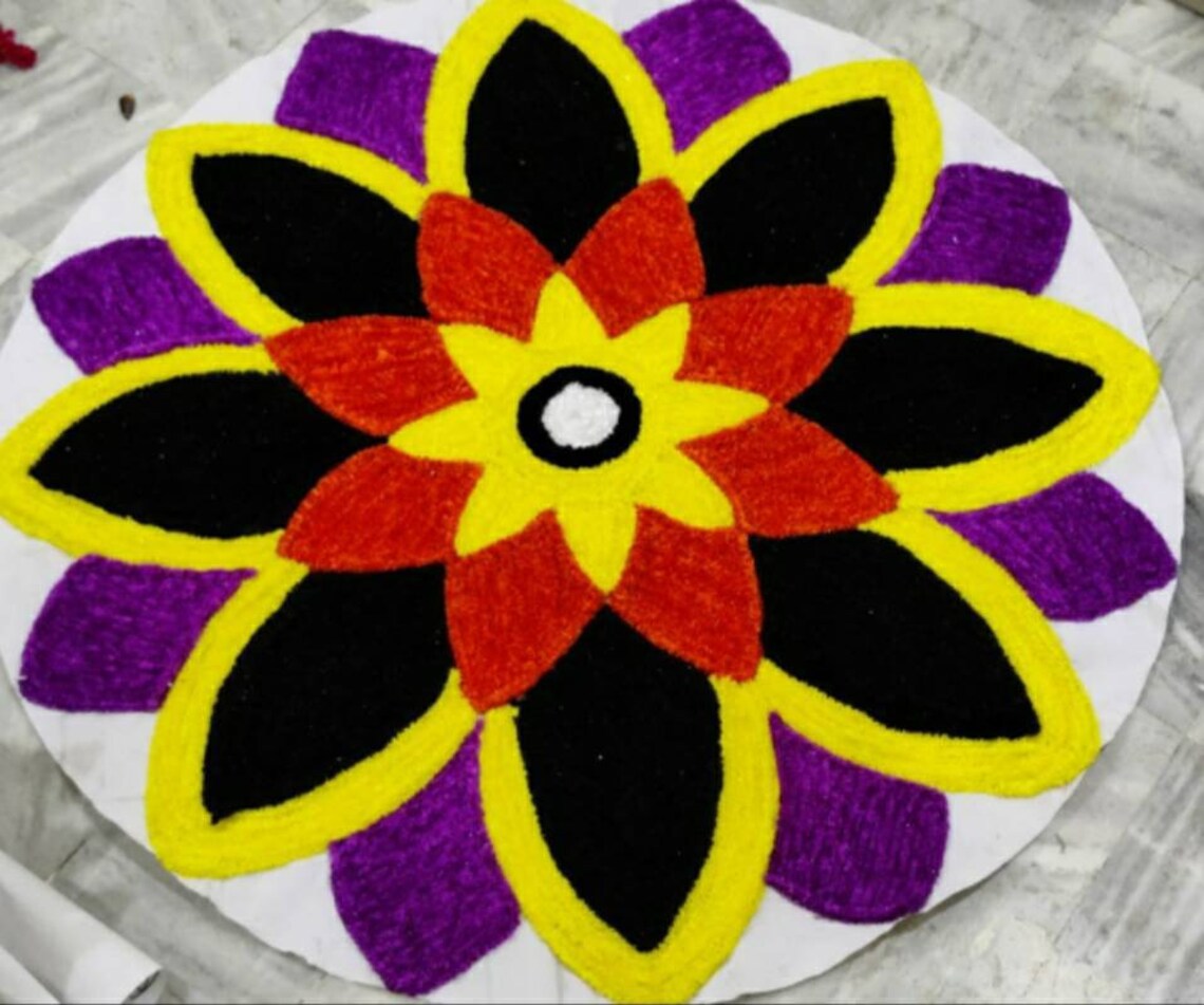 Free shipping Rangoli mat weddingdécor Floral mat Vintage Etsy