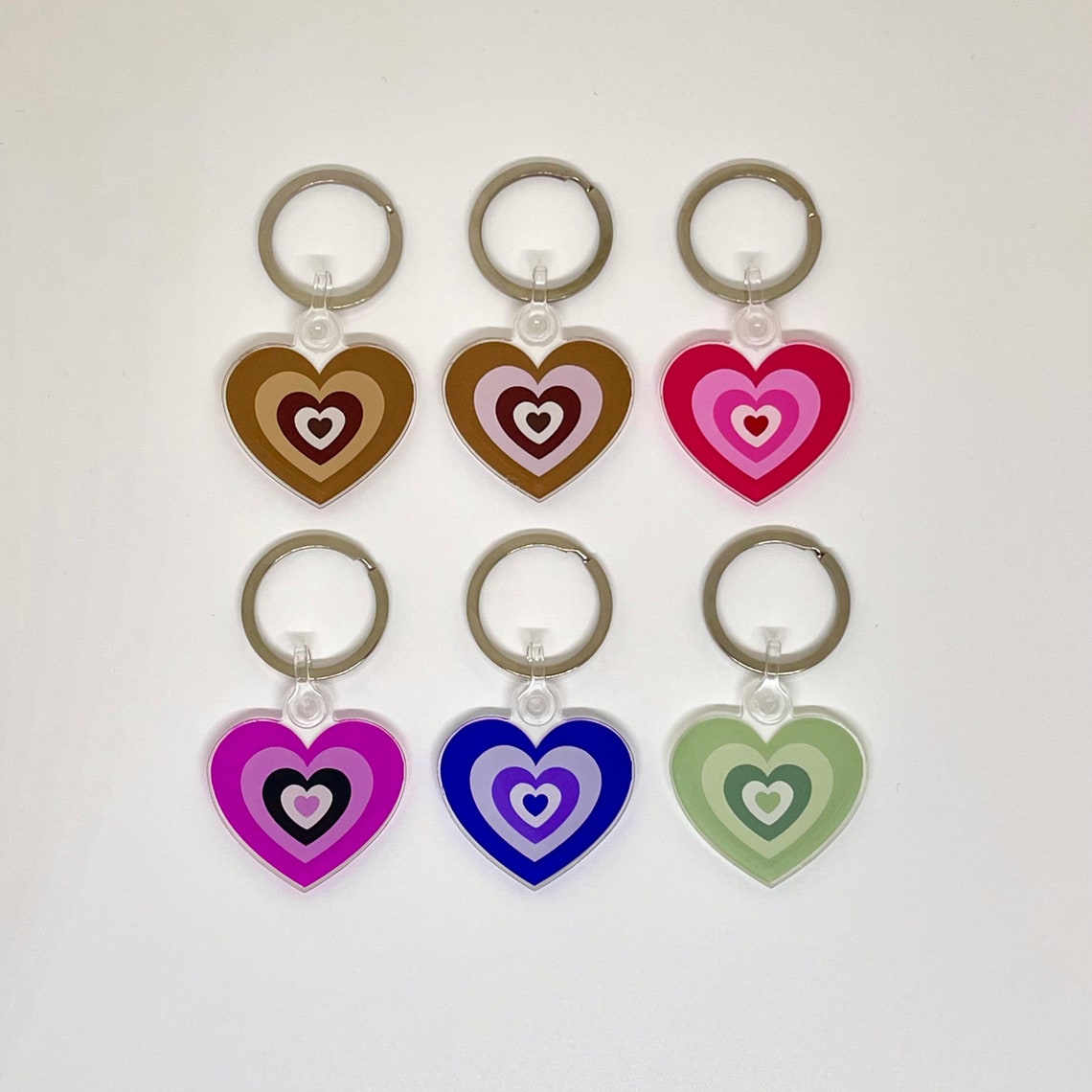 Heart Keychains Etsy
