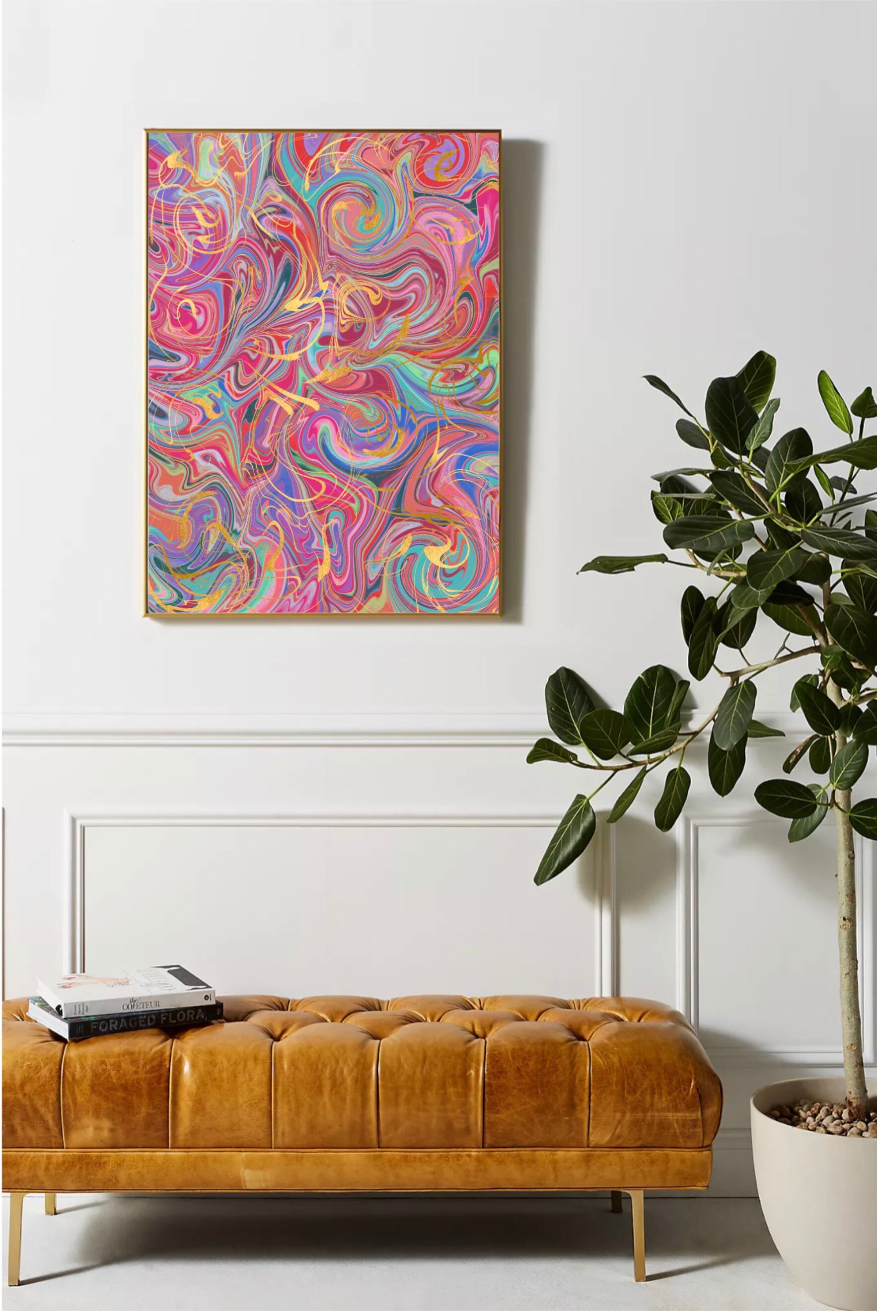 Beyond Rainbow Art Colorful Art With Gold Design Printable - Etsy