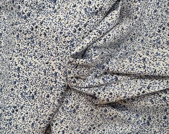 Blue Floral Lawn 100% Cotton 55" Wide Sold by the 1/2 Yard