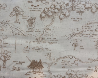 Classic Pooh "100 Acre Woods" in Cream by the 1/2 yd.