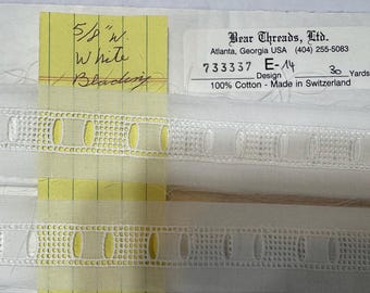 Bear Thread, LTD. Cotton Beading & Insertion Lace 5/8" Wide Sold By The Yard