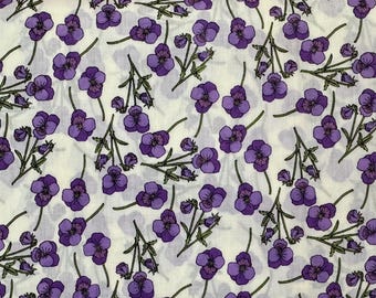 Liberty of London Tana Lawn  "ROS Purple Pansy" Sold by the 1/2 yd.
