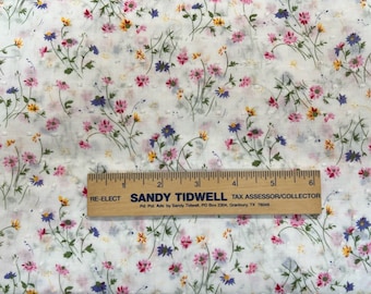 Swiss Dot Floral 55 inches Wide 100 Percent Cotton Sold By The Half Yard